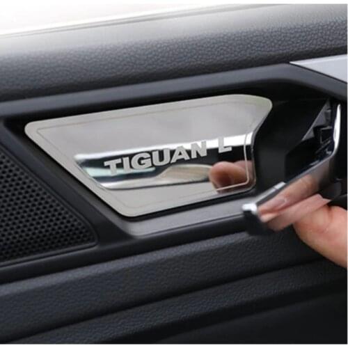 Auto Interior Accessories 4 Pcs 2017 Model And Above Tiguan Post Door Handle Aluminum Plated Elegant Design