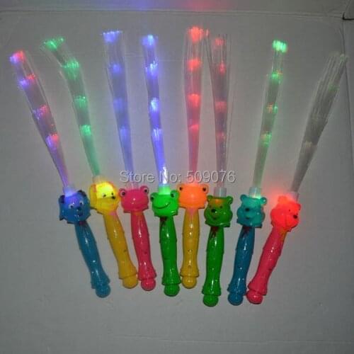 Free shipping 5pc/lot light up cartoon stick LED Flashing Light Fiber Stick Princess Wand Birthday Cheer Toy Party Favor