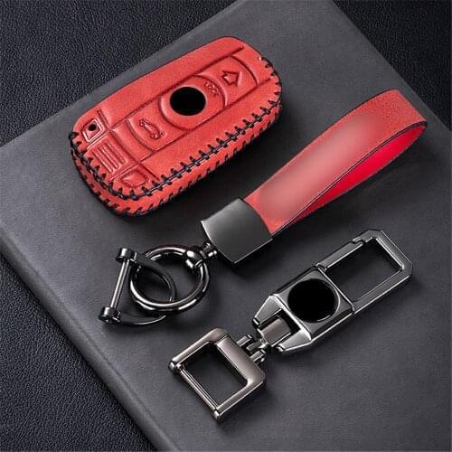 Genuine Leather Car Key Case For BMW 3 Series E90 2009 2010 2011 318i 320i 325i Keychain Cover Remote Key Holder Car Styling