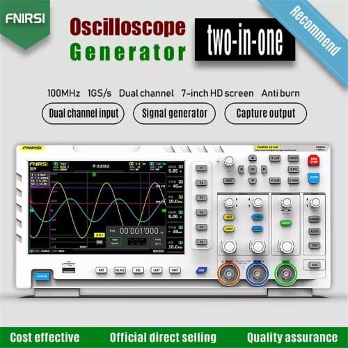 FNIRSI 1014D Digital Oscilloscope Two In One Dual Channel Input Signal Generator Desktop Oscilloscope 1GSa/s Sampling Rate