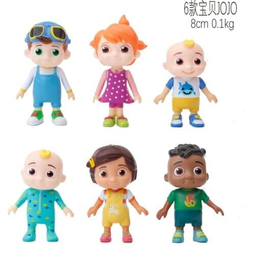 6pcs/set Cocomelon Action Figure Toys Family Sister Brother Friends Children Collectable PVC Model JJ Dolls Kids Boys Girls Gift