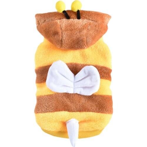 Pet Puppy Bee Coat Apparel Fleece Dog Clothes Cat Hoodie Fancy Costume for Small Medium Dogs French Bulldog Chihuahua Outfit