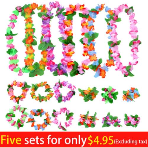 Hawaiian Party Decorations Aloha Luau Tropical Party Supplies Wreath Green Palm Leaf Summer Wedding Hawaii Birthday Party Decor