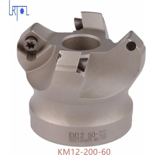 8flute KM12-200-60 45 Degree Shoulder Mill Cutter Head for SEHT1204