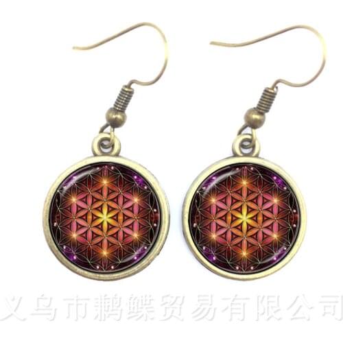 2018 Classic Lotus Mandala Jewelry Drop Earring Nail Henna OM Symbol Zen Buddhism Retro Handmade Yoga Pending Gift For Women