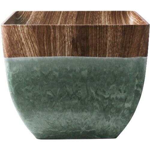 Resin square flowerpot large diameter large size water transfer printing art natural texture indoor floor large pot green plant