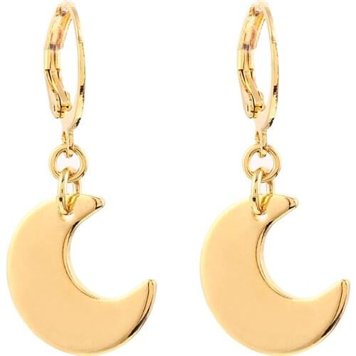 Fashion Simple Moon Earrings Jewelry for Women Grils Female Bridal Jewelry Accessory