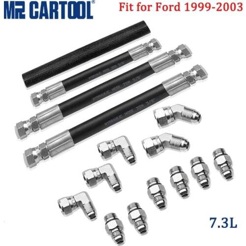 MRCARTOOL 7.3L PowerStroke High Pressure Oil Pump HPOP Hoses Lines & Cross Line Pipe Set For Ford 1999-2003 Car Repair Tool