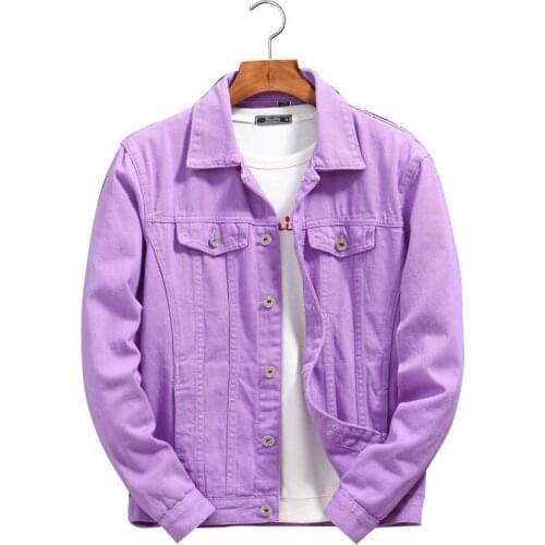 Mcikkny Men Fashion Casual Denim Jackets Coats Spring Loose Style Jeans Jackets Male Solid Color