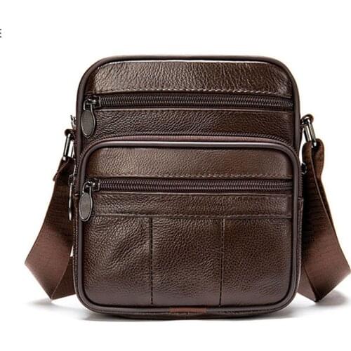 Men mini crossbody bag new crazy horse leather purse simple travel wallet purse handbag men