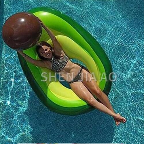 Inflatable floating row water style pool swimming float bed water sport ball summer beach avocado swimming ring adult pool toys