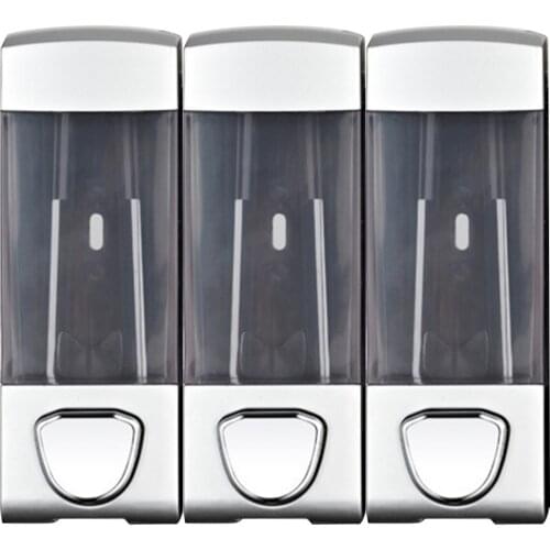 1050ml Wall Mounted 3-Chamber Liquid Lotion Shampoo Soap Dispenser Set Bathroom Accessories For Home Toilet Bathroom Hotel