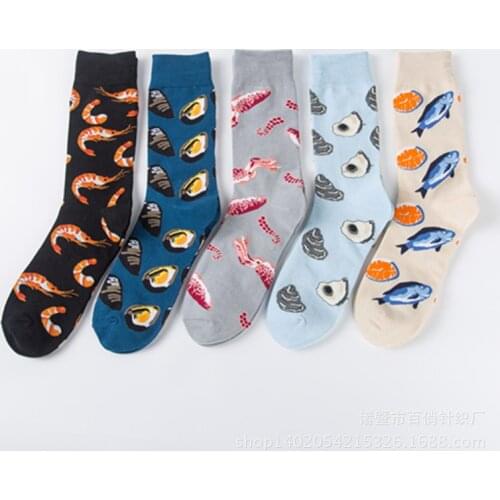 New Socks Personality Harajuku Seafood Arctic Shrimp Cotton Socks Men and Women Stockings