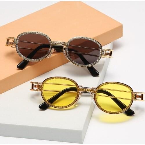 2021 new flat frame sunglasses claw chain Rhinestone glasses womens Sunglasses wedding photography modeling props