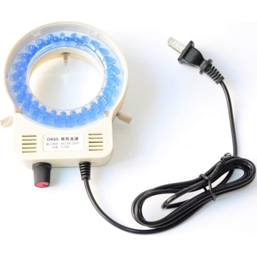 OK65 LED Annular Light Source Microscope LED Lamp 52 Blue LED Ring Light