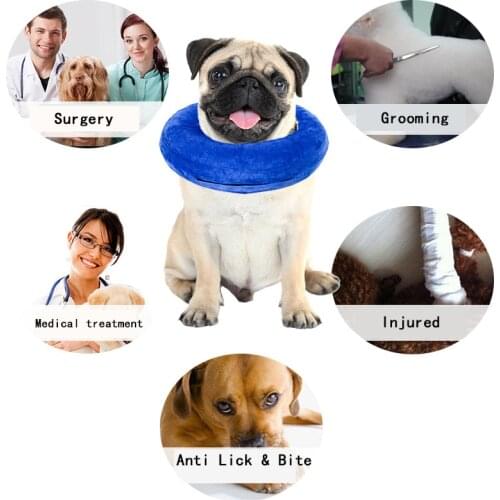 Dog Soft E-Collar Pet Puppy Protection Head Cone Soft Inflatable Donut Collar Designed for Protecting Pets Post Surgery