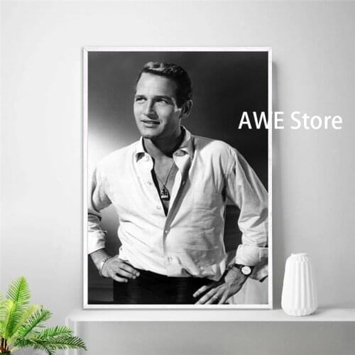 Paul Newman Black White Photography Prints Classic Movie Star Photo Art Canvas Painting Vintage Fashion Poster Home Wall Decor