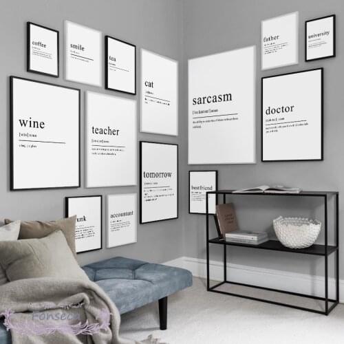 Tomorrow Work Smile Definition Quotes Nordic Posters And Prints Modern Home Decoration Wall Art Pictures Canvas Painting