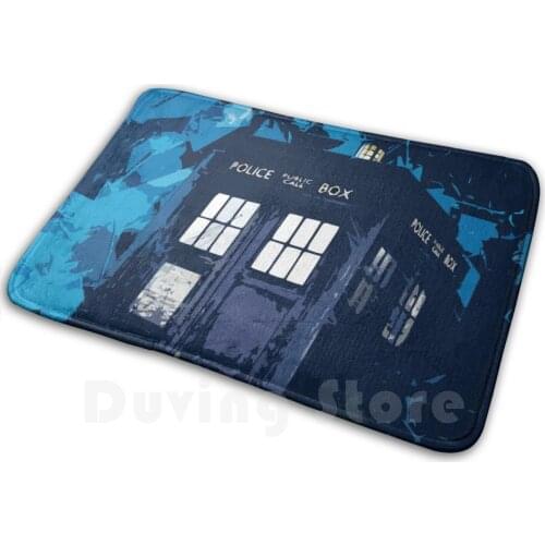 Police Box Mat Rug Carpet Anti-Slip Floor Mats Bedroom Quien Tardis Time Machine Steampunk River Anime Sleeve Blue Police Box