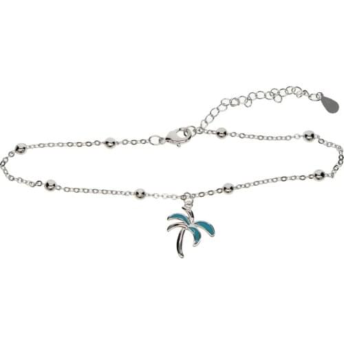 Drop shipping Foot Jewelry Retro Anklet For Women Girl sexy Ankle Leg Chain Charm plam tree charm Bracelet Fashion Beach Jewelry