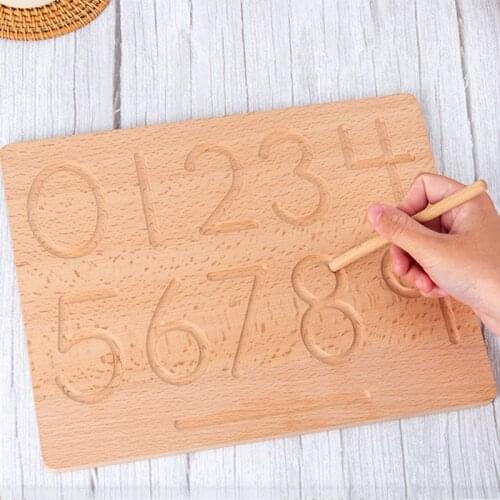 Educational Toys Wooden Groove Calligraphy Board Early Education Numbers Letters Cognitive Geometry Teaching Aids GDeals