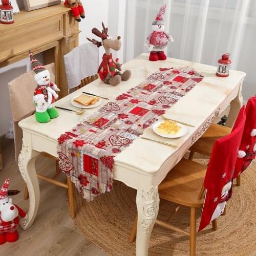 Christmas Table Runner Fashion Fabric Christmas Table Desktop Decorative Tablecloth Christmas Ornament 2021 New New Years Gift