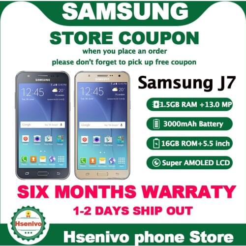 Samsung J7 Refurbished-Original Galaxy J7 unlocked Duos GSM 4G LTE Android Phone Octa Core Dual Sim 5.5" RAM 1.5GB ROM 16GB