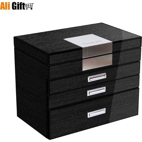 Piano Lacquer Jewelry Box Women High - Grade Ring Box Home Solid Wood Multi-function Portable Jewelry Box Gift for Ladies