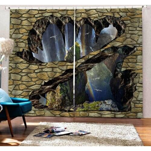 Custom curtains Anime scene stones Living Room Curtains 3D Curtains For The Bedroom Kitchen Modern Window