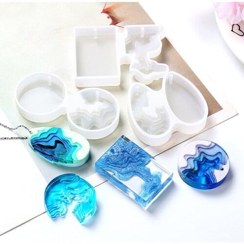 Silicone Resin Ladder Field Island Pendant Mold Uv Crystal Epoxy Resin Molds DIY Jewelry Making Pendant Crafts Mold Tools