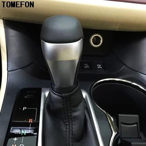 TOMEFON Chrome For Toyota Highlander Kluger XU50 2014 2015 At Automatic Gear Shift Knob Cover Trim Interior Center Consle