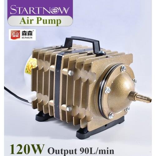SUNSUN ACO-007 120W 90L/min Electromagnetic Air Pump With Check Valve Air Stone Water Pipe For Laser Machine Ash Remove Aerator