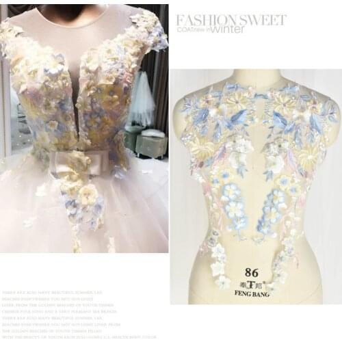 1 Piece/lot 49*23cm Colorful Sewing Embroidered Lace Applique High Quality Lace Fabric for Garment Dress Accessories DIY Craft