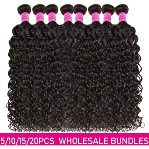 WholeSales 2 3 4 5 10 Bundles/Pack Water Wave Bundles 100% Virgin Human Hair Extension Brazilian Water Wave Curly Hair Bundles