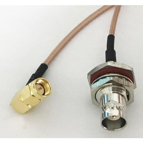 10pcs BNC female Jack bulkhead to SMA male Plug right angle Pigtail Cable RG316 15cm 20cm 30cm 50cm