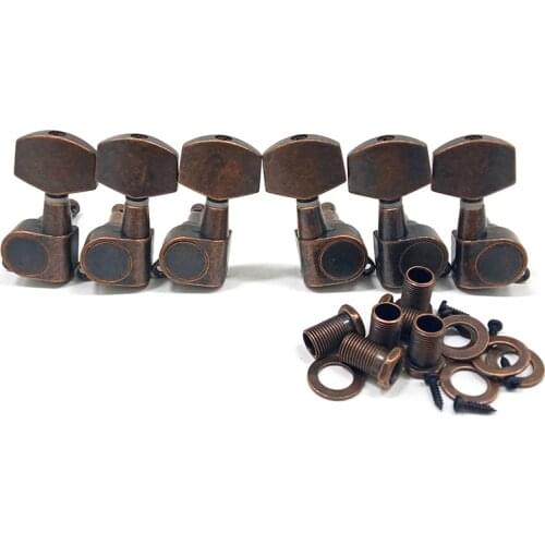 3L 3R Tuning Pegs Tuners Machine Heads for Acoustic Electric Guitar Red Bronze