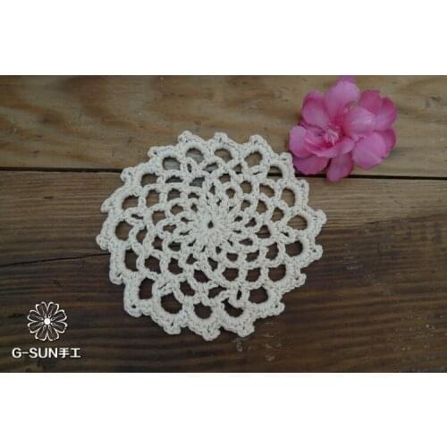 5 pic/lot 10cm roundcotton Crochet knitted 2014 zakka vintage doilies dining table cup pad mat coaster placemat dinning table