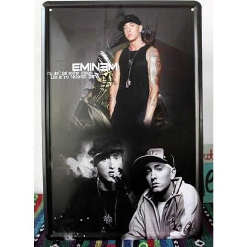 50pcs/lot Metal Sign shabby chic Pop star Eminem painting Metal Poster Fit For BAR PUB HOME Decoration A-121 20*30CM