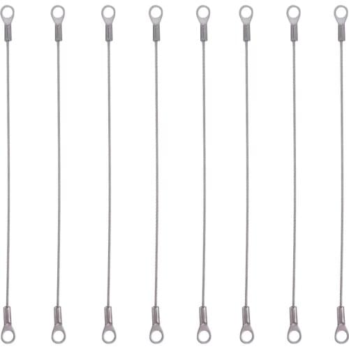 8 Pcs Stainless Steel Wire Rope Lanyard Cable Tether Safety Braided Strap Rope