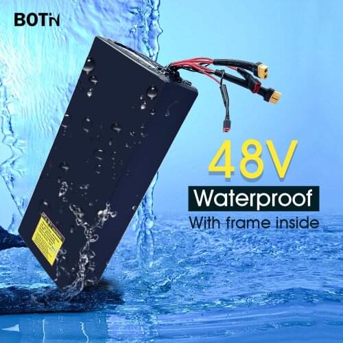 BOTIN 48V 18650 LG Cell Electric Bike Battery Waterproof Lithium Battery Pack E-bike 54.6V 2A Charger Ports Electric Bicycle