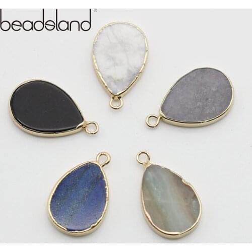 Beadsland Natural Stone Semiprecious Stone Water Drop Shapped Small Pendant Charm DIY Fashion Jewelry Earrings 38583 wholesale