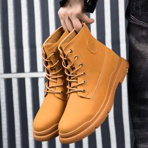 New High Quality Ankle Boots Men Casual Shoes Outdoor Autumn Winter Genuine Leather Tooling Mens Boots Warm Military Army Botas