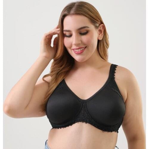 Big Bra breast Women Big Size Hot Wire Free Thin Soft Wire Free Bralette Unpadded Push Up Underwear Bra Plus Size 42 46 48DD DDD