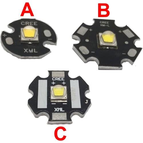 Cree XLamp XM-L2 XML2 T6 10W Cool White 6500K High Power LED Light Emitter Diode for flashlight on 20mm Black PCB