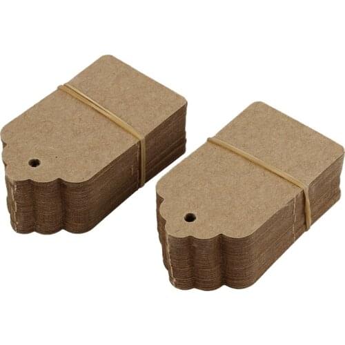 Rustic 40mmx70mm Scalloped Kraft Paper Card,Blank Brown Tag,Wedding Favour,Gift Tag,DIY Tag,Luggage Tag,Price Label - Small