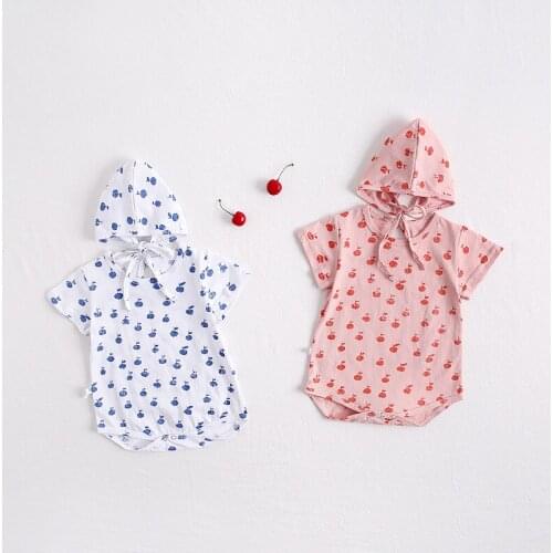 Adorable full fruit printing boys romper summer short sleeve jumpsuit for girls overalls costumes children onesie pajamas 0-24m