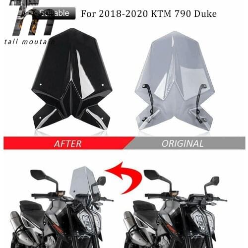 For KTM DUKE 790 2018 2019 2020 SPORT Double Bubble Windscreen Windshield with Bracket Wind Deflector Motorcycle Accessories New
