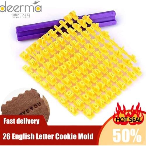 1 Set 26 English Letter Cookie Mold Printing Symbol Cookie Mold for Baking DIY Cake Decorating Tools Kitchen Accessories