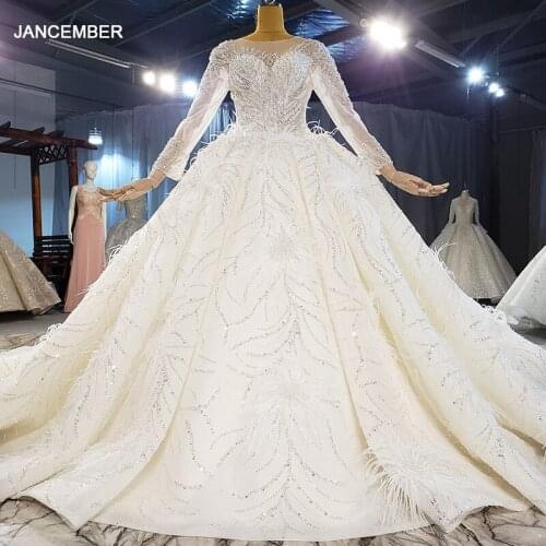 HTL2135 Luxurious Sweetheart Crystal Illusion Beading Sequined Wedding Dress 2021 For Woman Ball Gowns