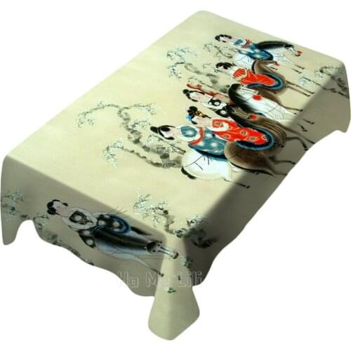 Chinese Painting Modern House Decor Outdoor Party Decorate Tablecloth High Quality Polyester Fiber Which Is Durable
